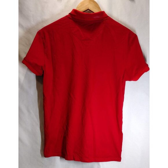 Stone Falcon Red Zip Polo Shirt M - Picture 2 of 10